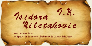 Isidora Miletaković vizit kartica